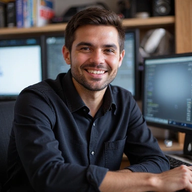 Retrato de un desarrollador principal de juegos.