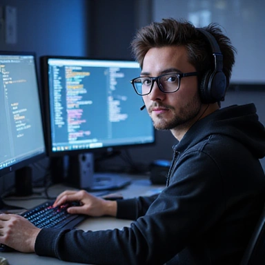 Retrato de un programador de juegos.