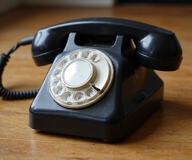 Teléfono antiguo con cable