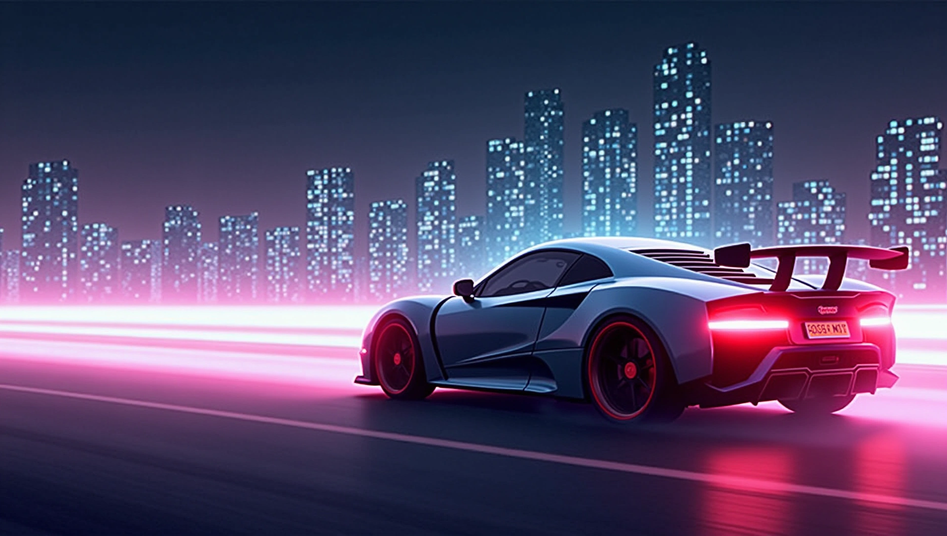 Dynamic racing game banner, vibrant colors, futuristic, high speed