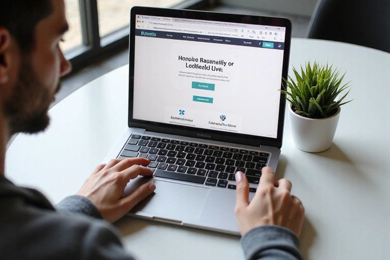 Persona utilizando una computadora de forma responsable